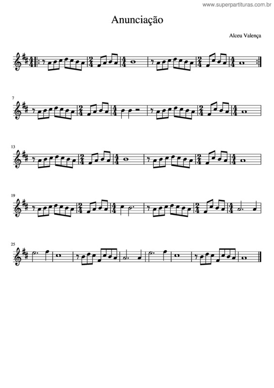 Partitura da música Anunciação v.33