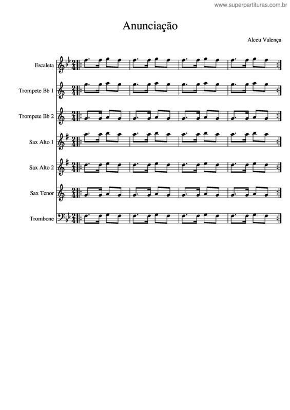 Partitura da música Anunciação v.8