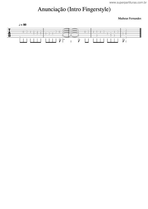 Partitura da música Anunciação_