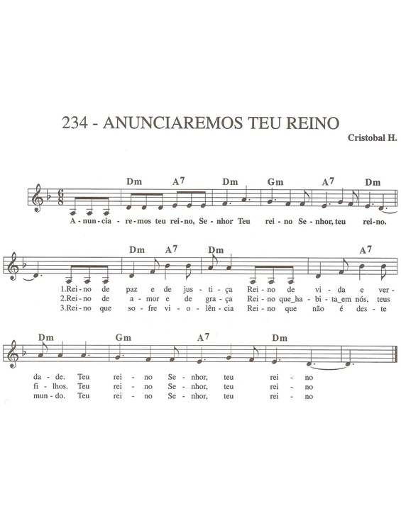 Partitura da música Anunciaremos Teu Reino