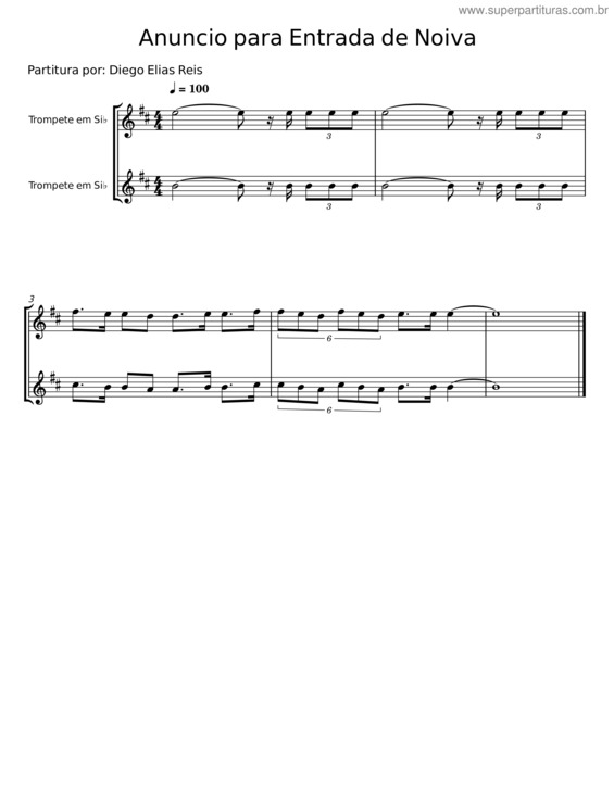 Partitura da música Anuncio Para Entrada De Noiva