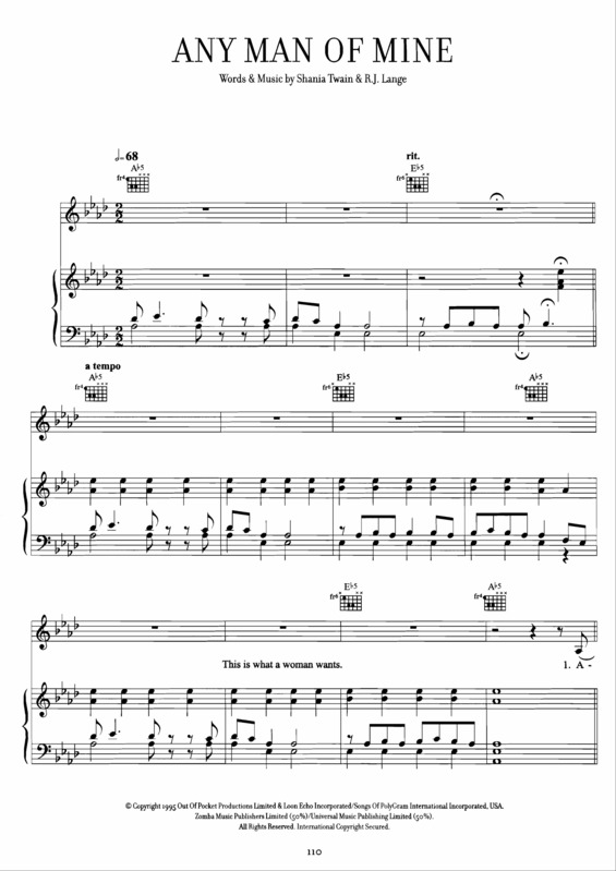 Partitura da música Any Man Of Mine