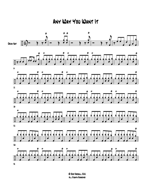 Partitura da música Any Way You Want It v.3