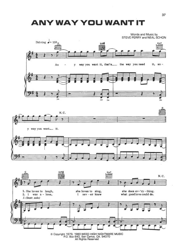 Partitura da música Any Way You Want it