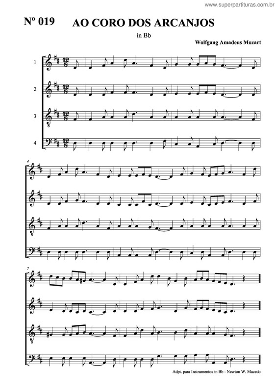 Partitura da música Ao Coro Dos Arcanjos v.2