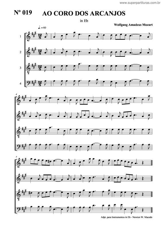 Partitura da música Ao Coro Dos Arcanjos v.3