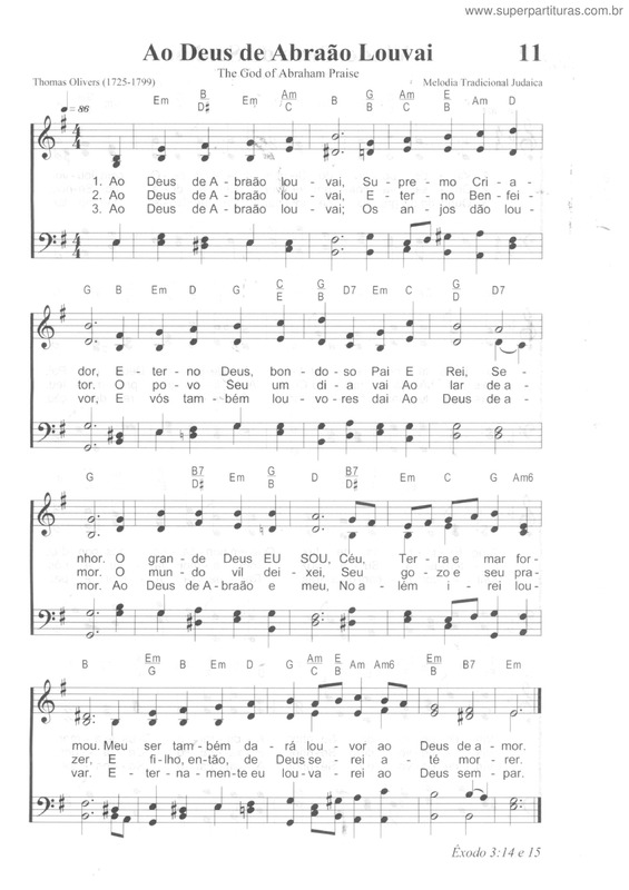 Partitura da música Ao Deus De Abraão Louvai v.2