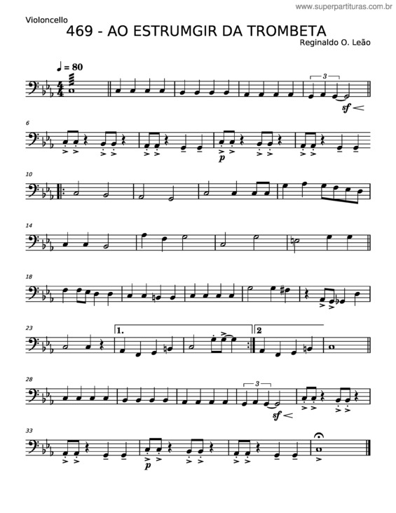 Partitura da música Ao Estrumgir Da Trombeta – Misc Praise Songs