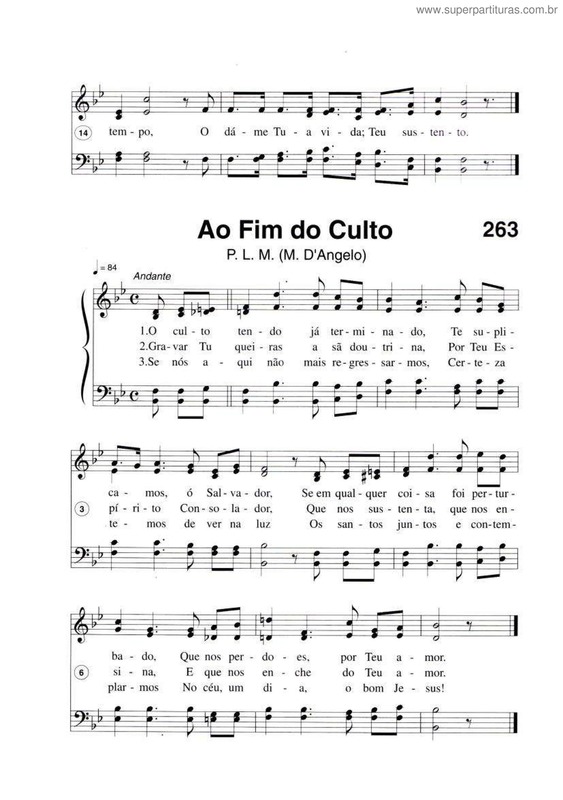 Partitura da música Ao Fim Do Culto