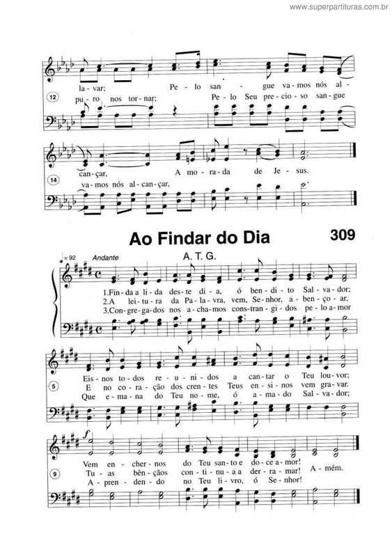 Partitura da música Ao Findar Do Dia