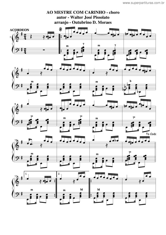 Partitura da música Ao Mestre Com Carinho v.4