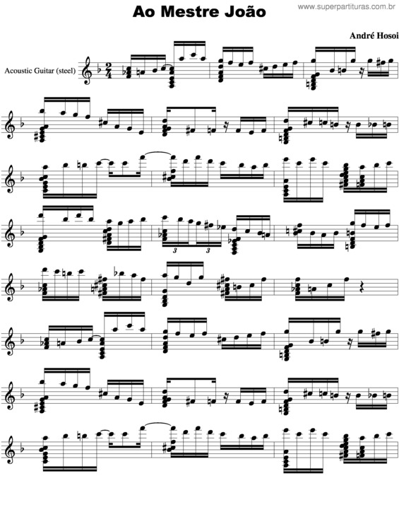 Partitura da música Ao Mestre João v.2