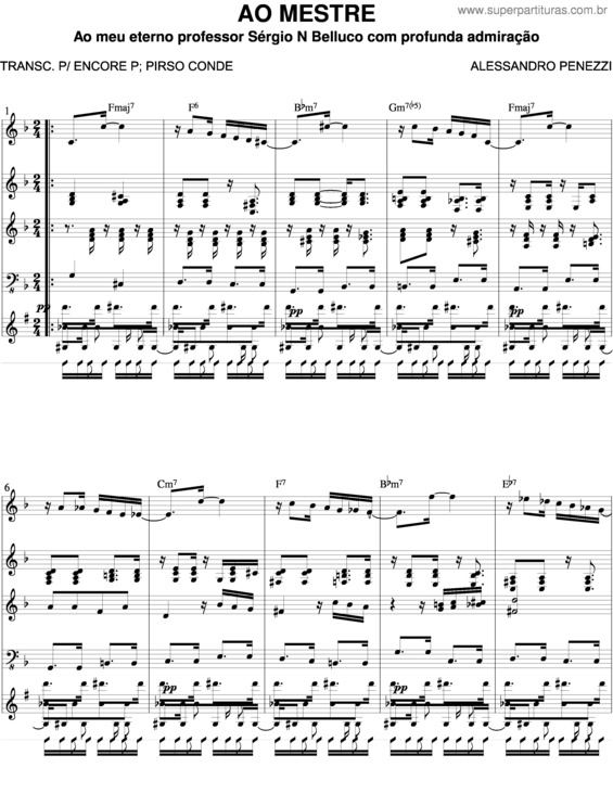 Partitura da música Ao Mestre v.3