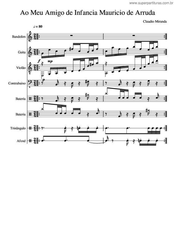 Partitura da música Ao Meu Amigo De Infancia Mauricio De Arruda