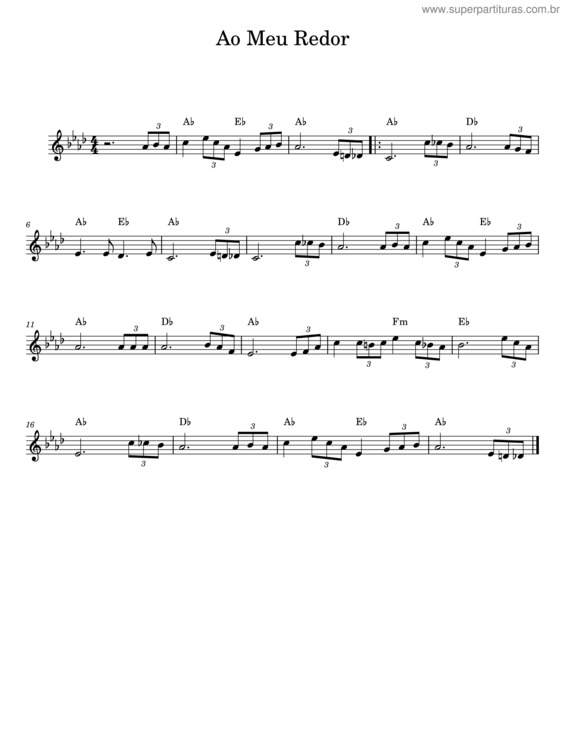 Partitura da música Ao Meu Redor
