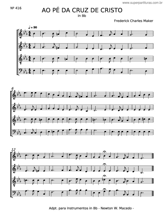 Partitura da música Ao Pé Da Cruz De Cristo – Frederick Charles Maker