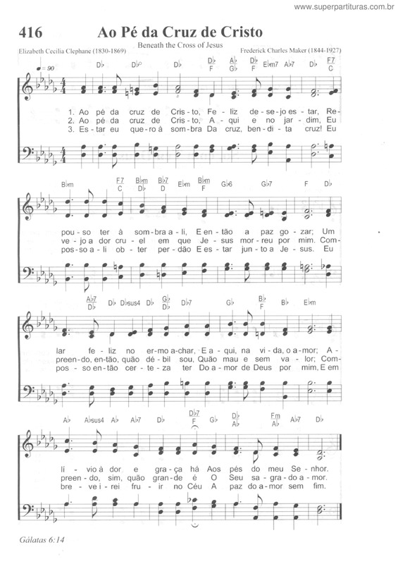 Partitura da música Ao Pé Da Cruz De Cristo