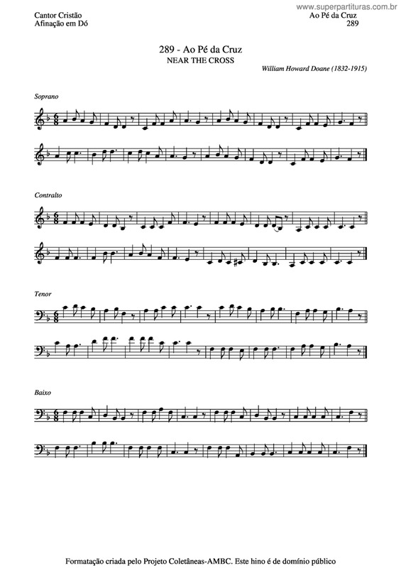 Partitura da música Ao Pé Da Cruz v.2