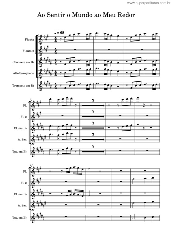 Partitura da música Ao Sentir O Mundo Ao Meu Redor v.2