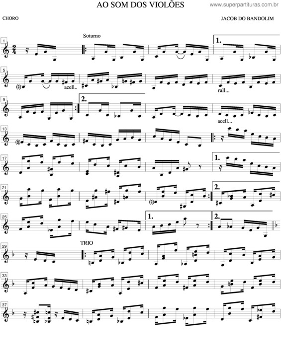 Partitura da música Ao Som Dos Violões