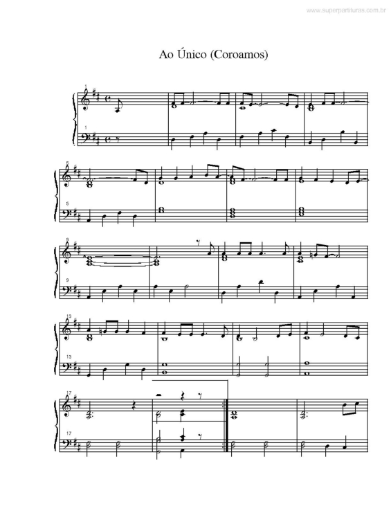 Partitura da música Ao Único (Coroamos)