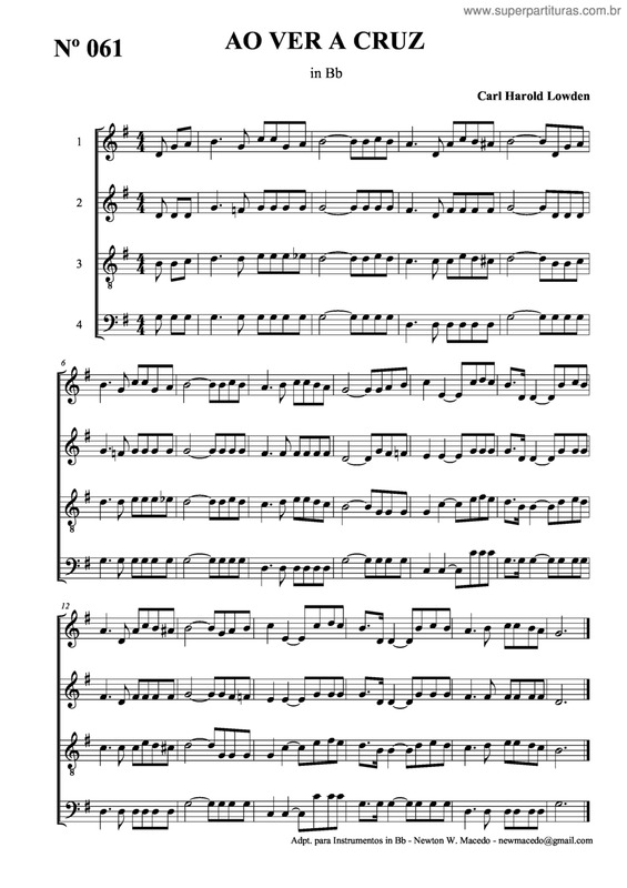 Partitura da música Ao Ver A Cruz v.3