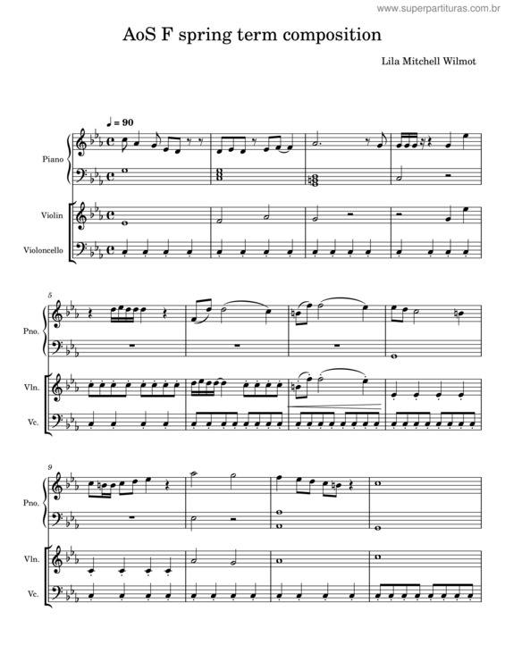 Partitura da música Aos F Spring Term Composition