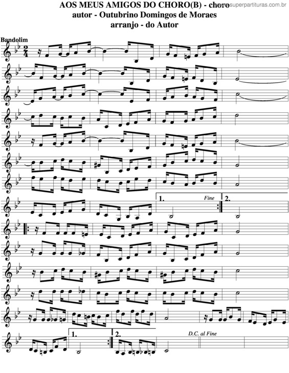 Partitura da música Aos Meus Amigos Do Choro v.4