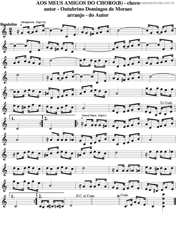 Partitura da música Aos Meus Amigos Do Choro v.5