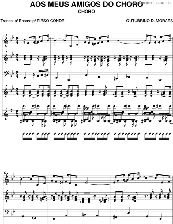 Partitura da música Aos Meus Amigos Do Choro