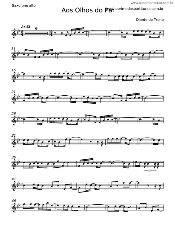 Partitura da música Aos Olhos Do Pai – Diante Do Trono