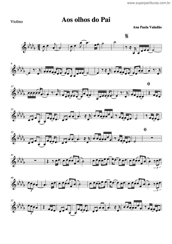 Partitura da música Aos Olhos do Pai v.5