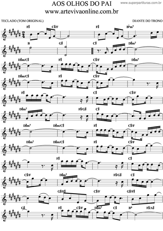 Partitura da música Aos Olhos Do Pai v.7