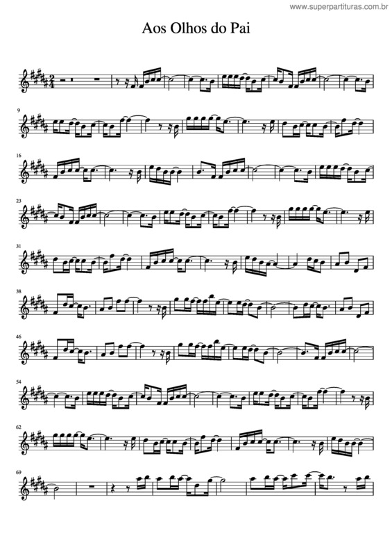 Partitura da música Aos Olhos Do Pai v.8
