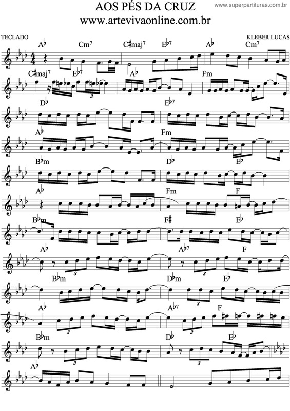 Partitura da música Aos Pés Da Cruz