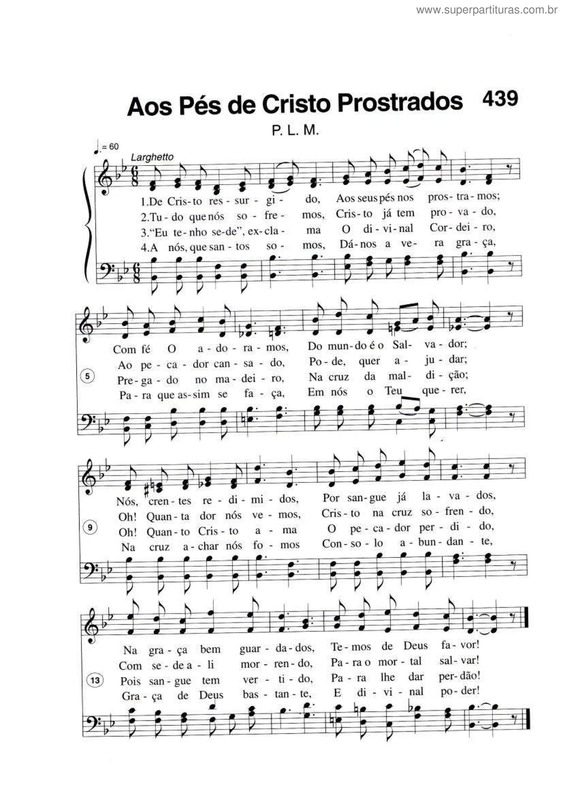 Partitura da música Aos Pés De Cristo Prostrados