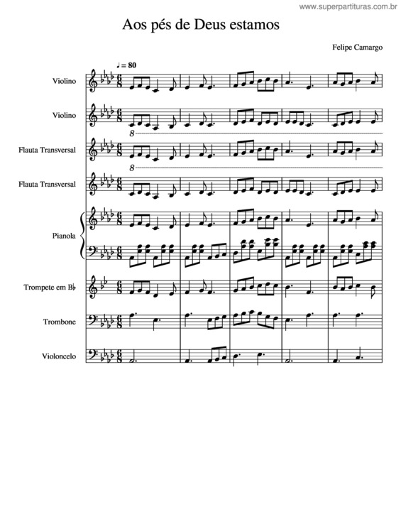 Partitura da música Aos Pés De Deus Estamos