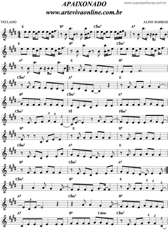 Partitura da música Apaixonado v.5