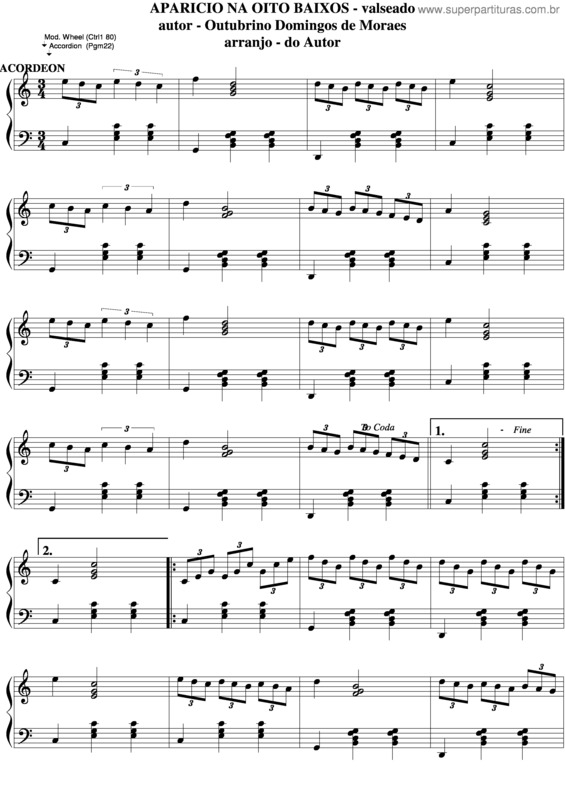 Partitura da música Aparicio Na Oito Baixos v.2