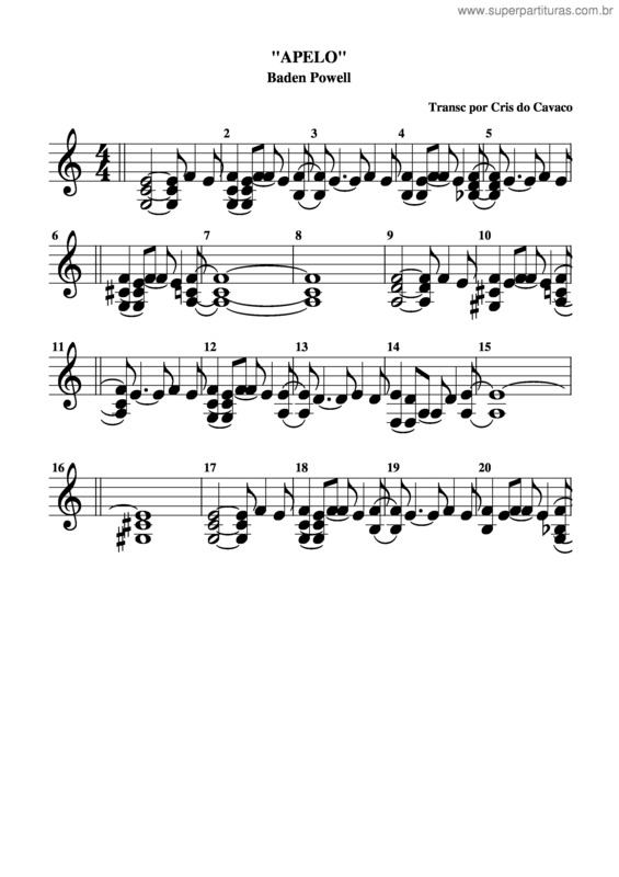 Partitura da música Apelo v.2