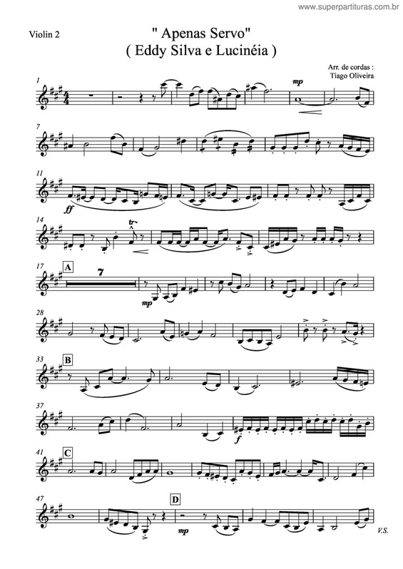 Partitura da música Apenas Servo v.2