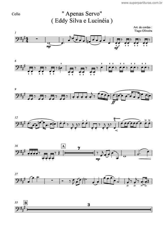 Partitura da música Apenas Servo v.3