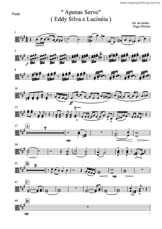 Partitura da música Apenas Servo v.4