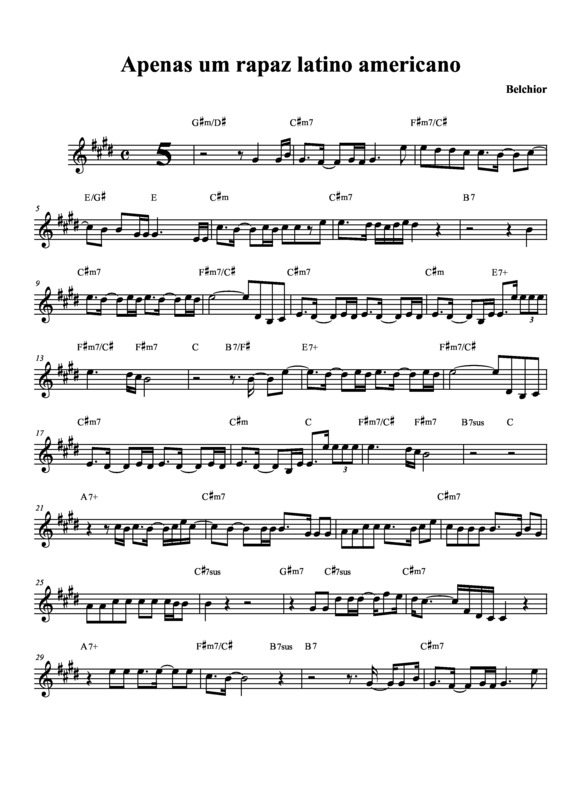 Partitura da música Apenas Um Rapaz Latino Americano v.3