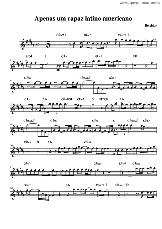 Partitura da música Apenas Um Rapaz Latino Americano v.5