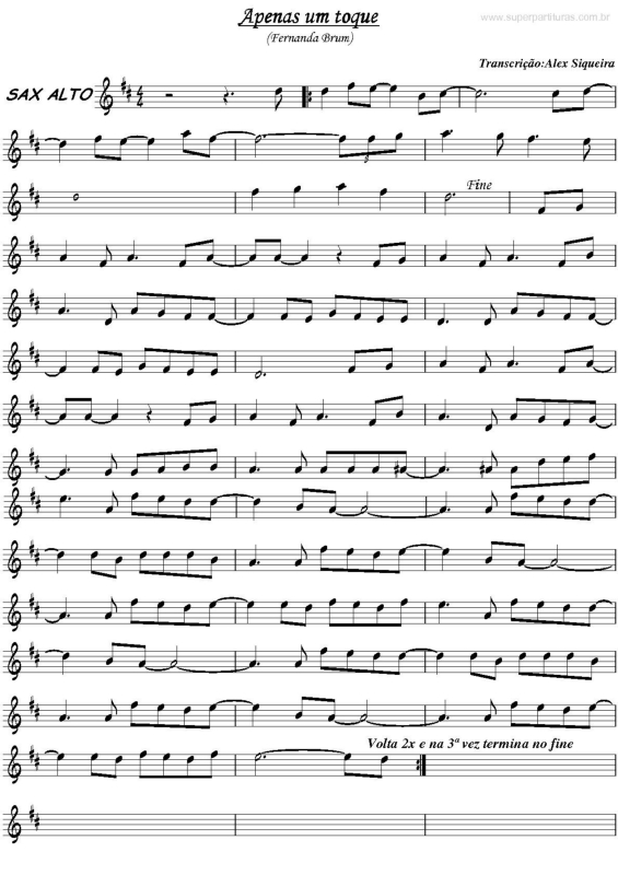 Partitura da música Apenas Um Toque