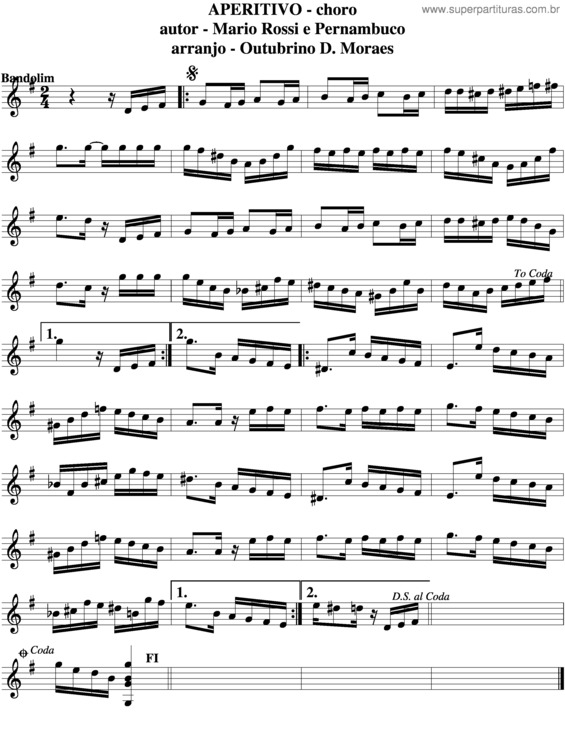 Partitura da música Aperitivo v.2