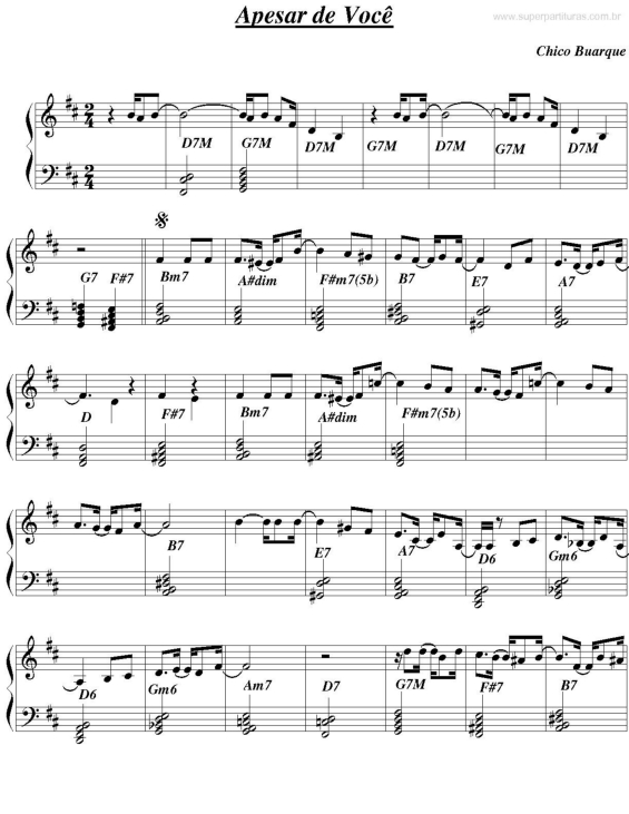 Partitura da música Apesar de Você v.2