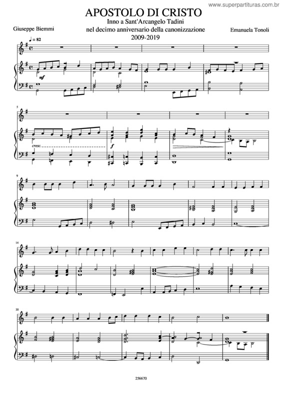Partitura da música Apostolo Di Cristo Pf E Canto – Copia