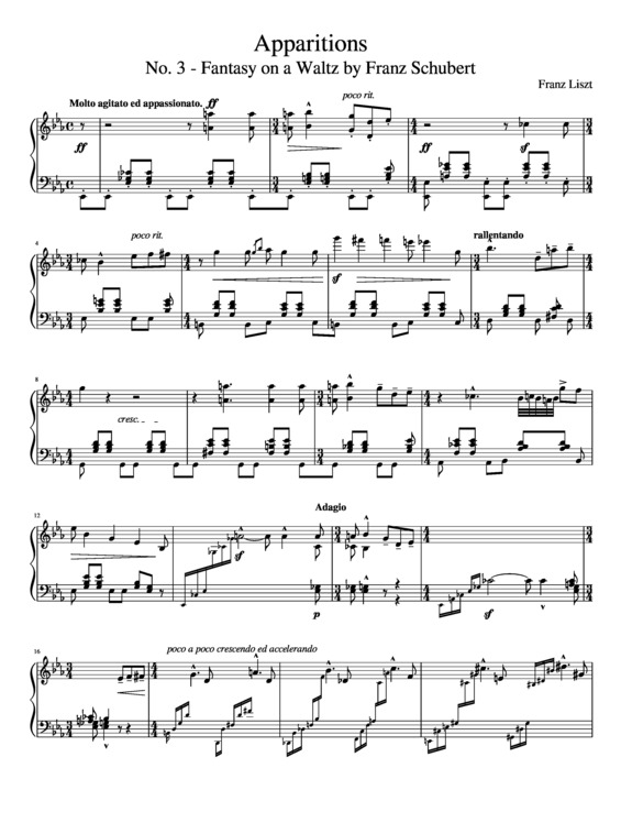 Partitura da música Apparitions